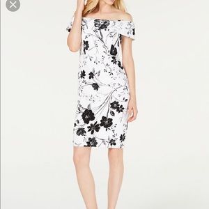 Off the shoulder white Floral Dress